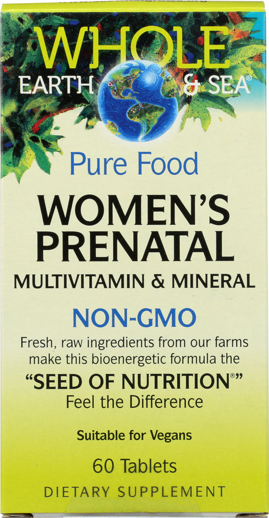 Whole Earth & Sea Women's Prenatal Multivitamin 60 Tablets Front of Box