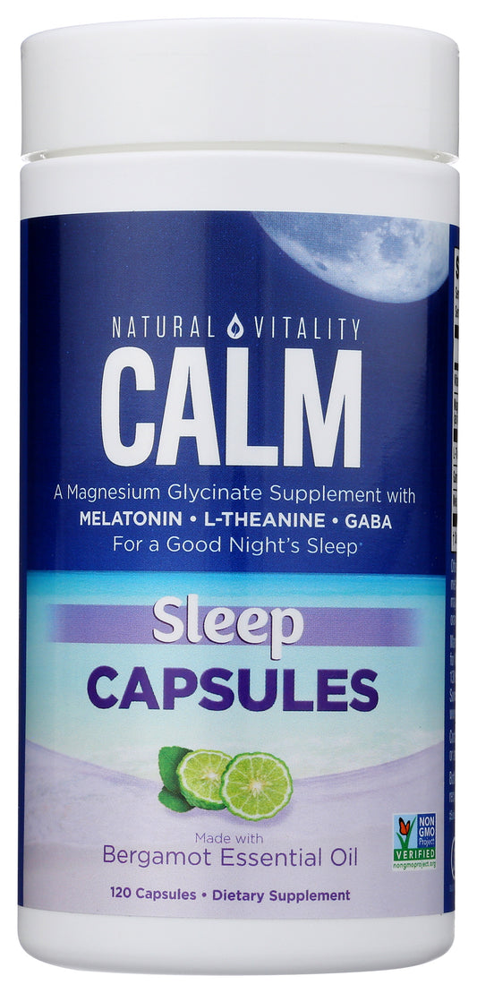 Natural Vitality Calm Sleep 120 Capsules Front of Bottle