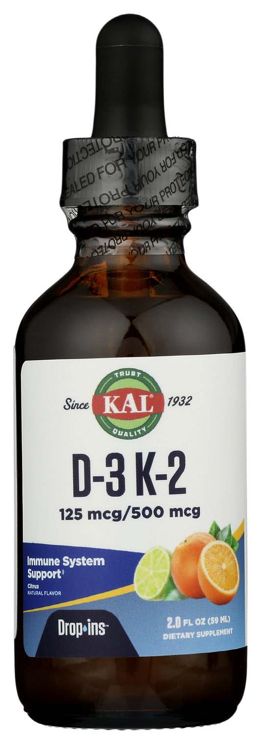 KAL D-3 + K-2 2 Fl Oz Front of Bottle