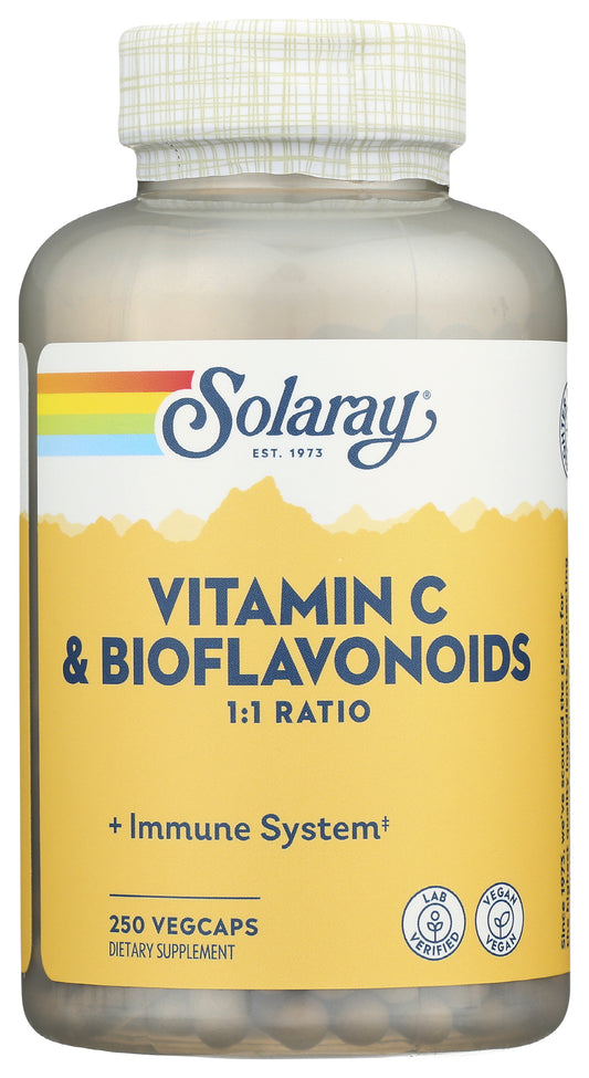 Solaray Vitamin C & Bioflavonoids 250 VegCaps Front of Bottle