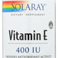 Solaray Vitamin E 268mg 100 Softgels Front of Bottle