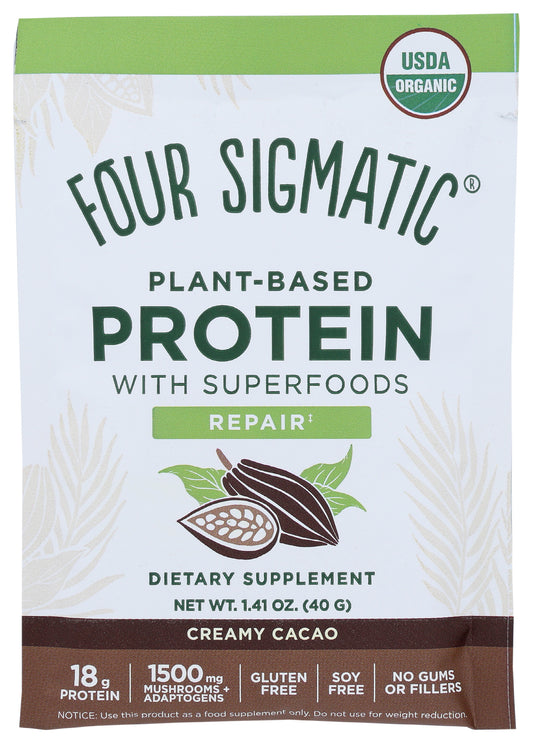 Four Sigmatic Plant-Based Protein Powder Creamy Cacao Flavor 40g Front of Packet