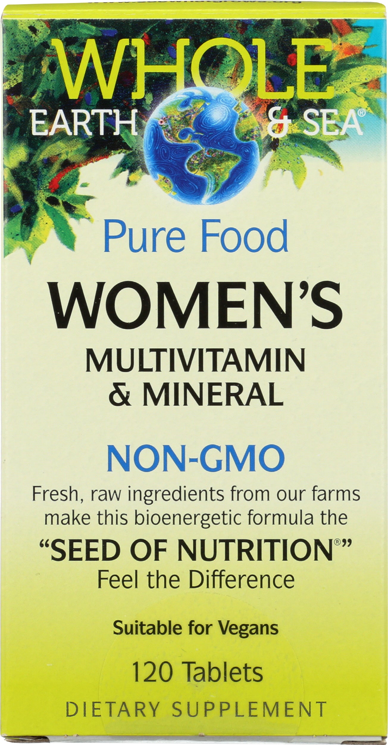 Whole Earth & Sea Women's Multivitamin 120 Tablets Front of Box