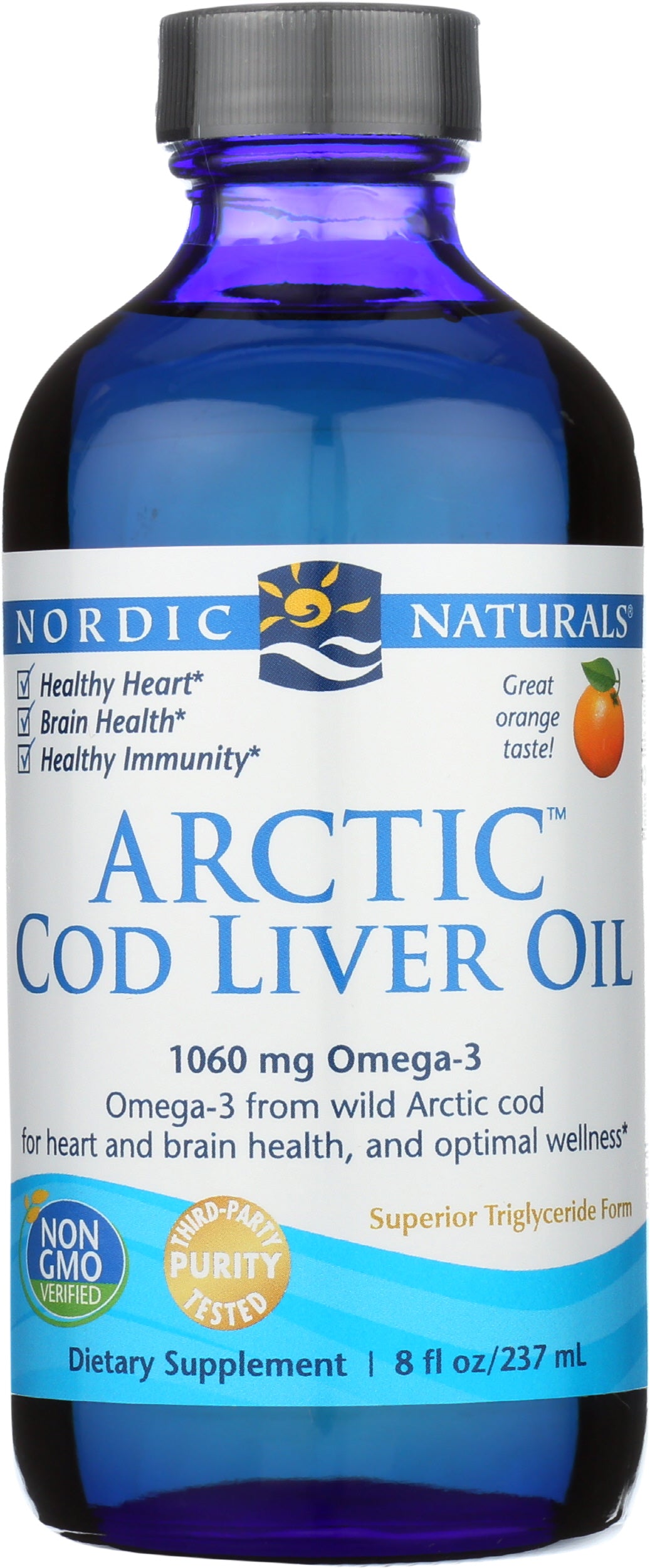 Nordic Naturals Arctic Cod Liver Oil Front of Bottle