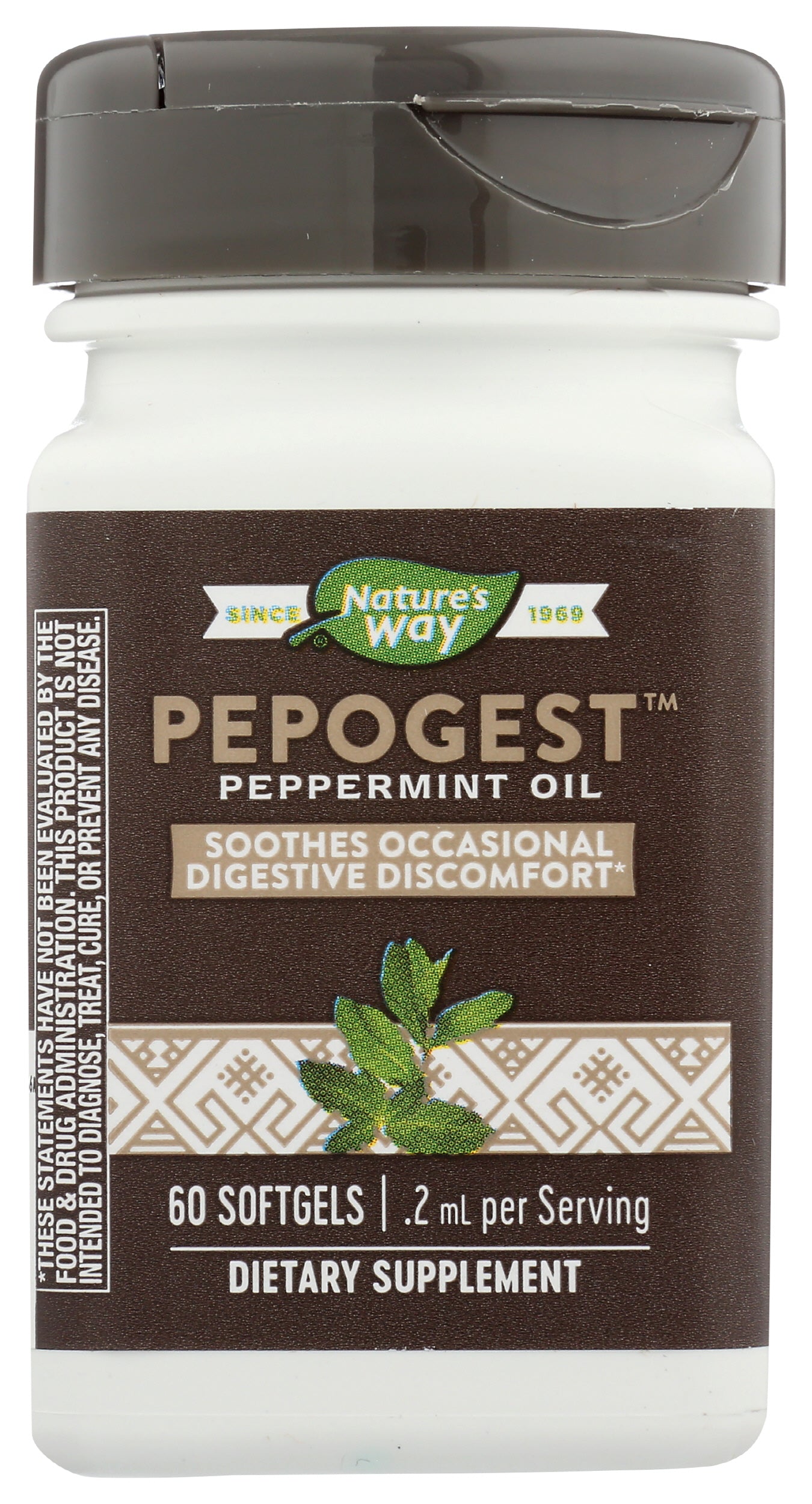 Nature's Way Pepogest Peppermint Oil 60 Soft Gels Front