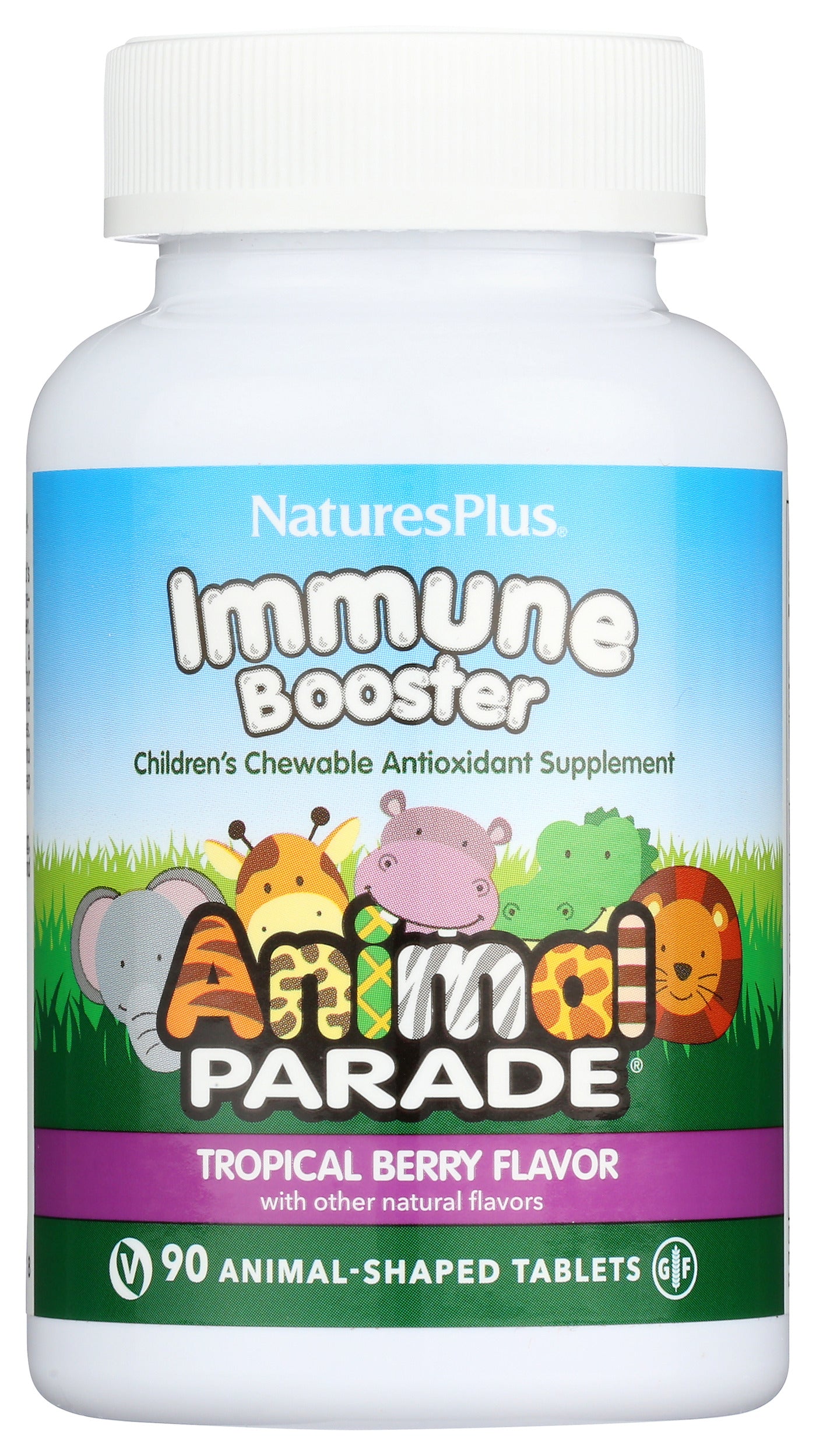 NaturesPlus Animal Parade Immune Booster 90 Chewable Tablets Front