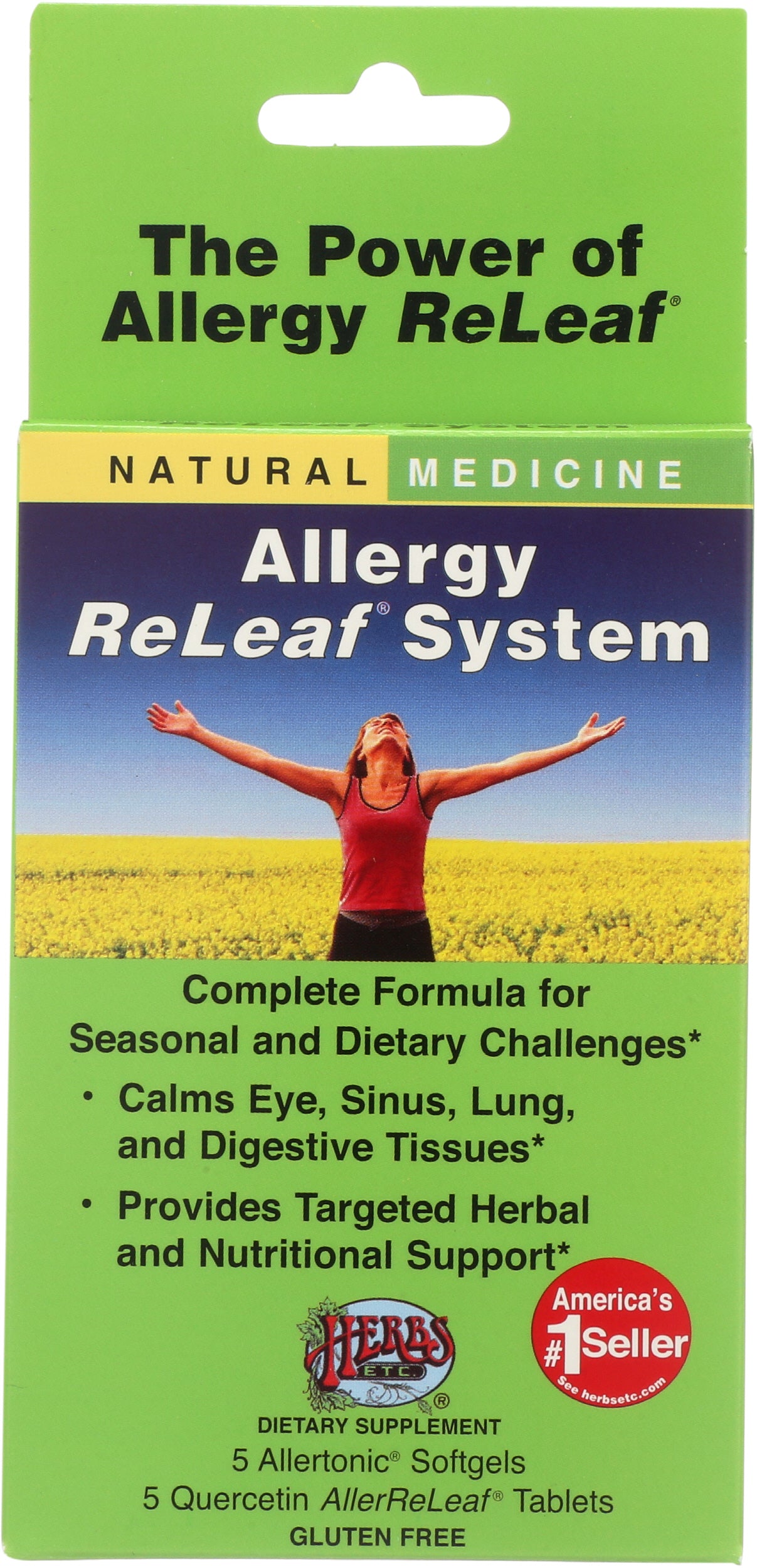 Herbs Etc. Allergy ReLeaf System 5 Softgels Front of Box