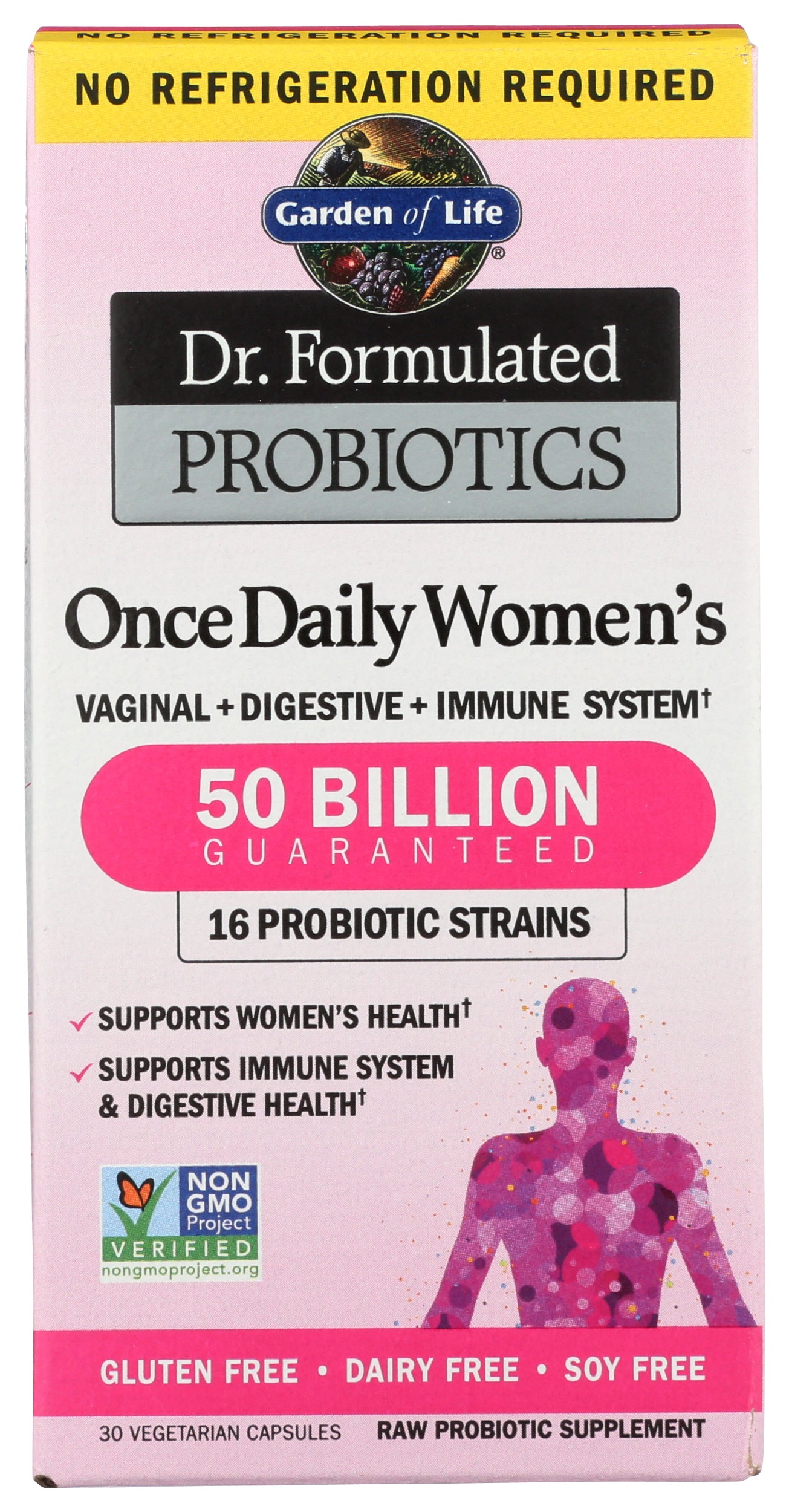 Garden of Life OnceDaily Women's Probiotics 30 Vegetarian Capsules Front