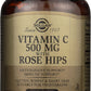 Solgar Vitamin C 500mg with Rose Hips 100 Tablets Front of Bottle