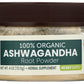 Himalaya Organic Ashwagandha Root Powder 4oz Front of Bottle