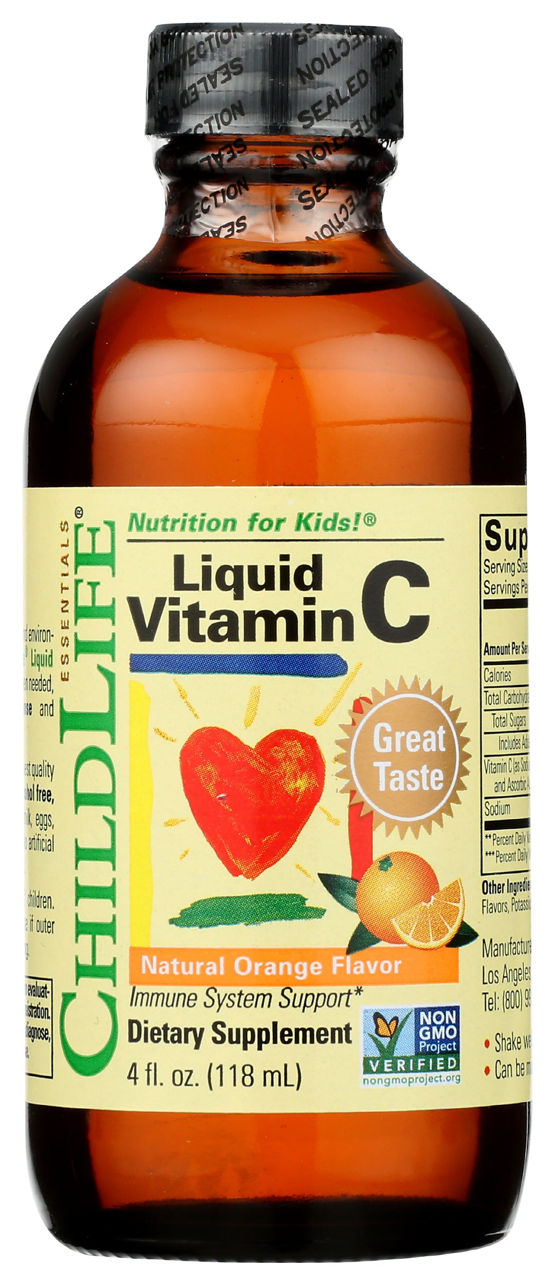 Child Life Liquid Vitamin C 4 Fl. Oz. Front of Bottle