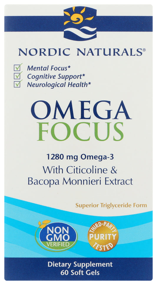 Nordic Naturals Omega Focus 60 Soft Gels Front of Box