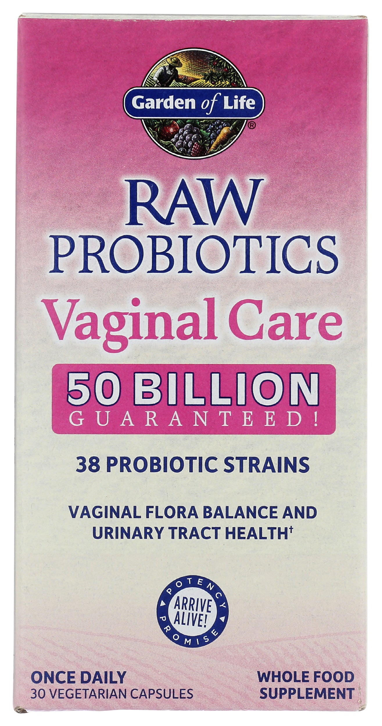 Garden of Life Raw Probiotics Vaginal Care Front of Box