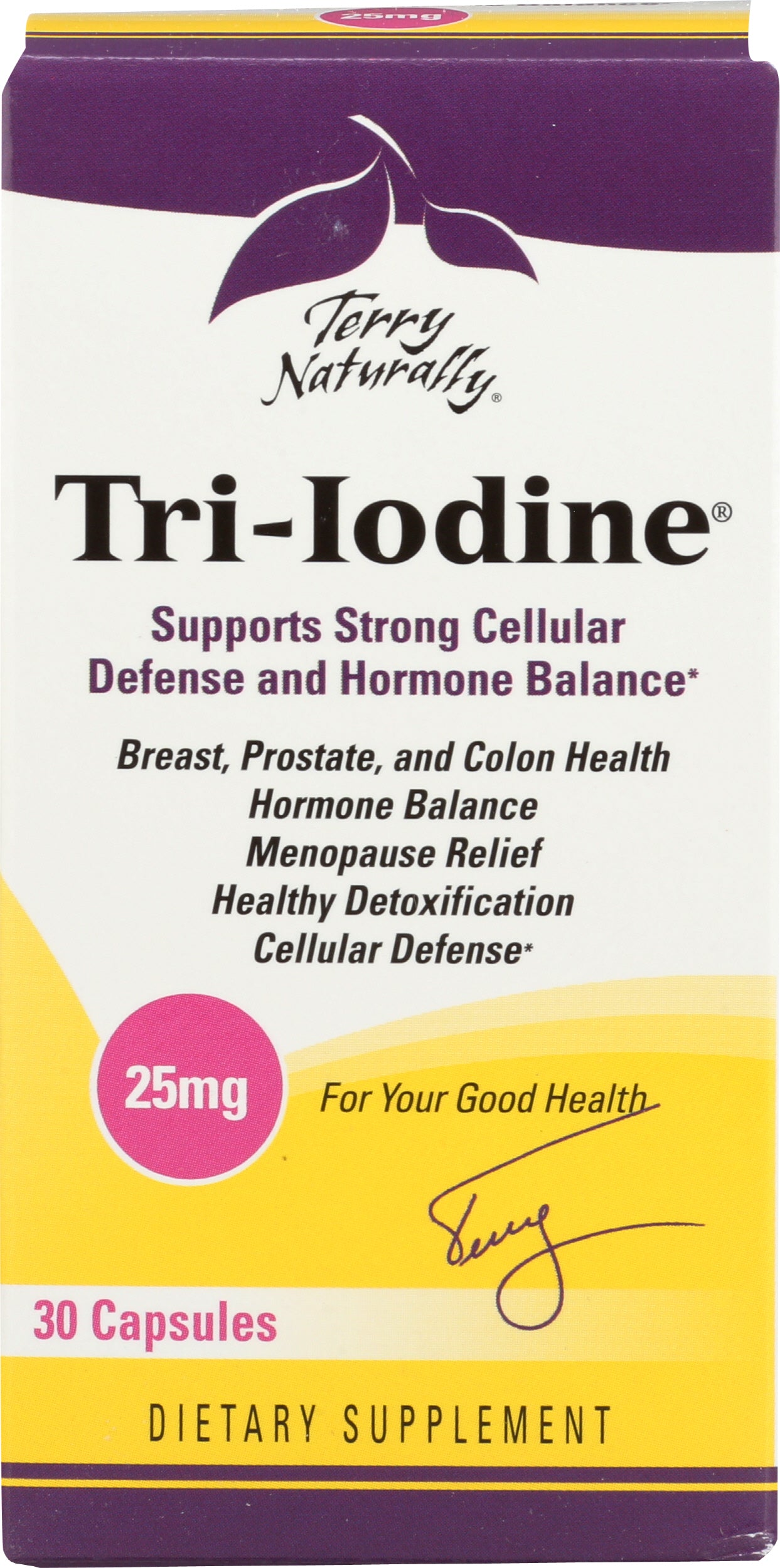 Terry Naturally Tri-Iodine 25mg 30 Capsules Front of Box