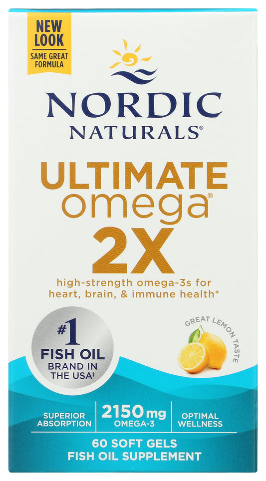 Nordic Naturals Ultimate Omega 2x 2150mg 60 Soft Gels Front of Box
