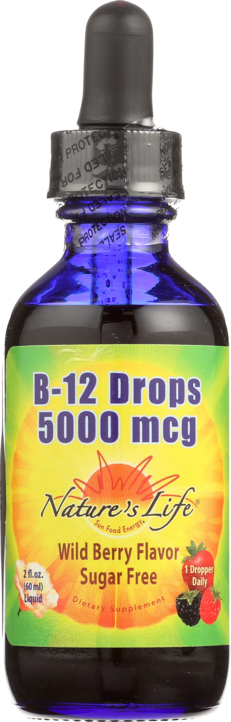 Nature's Life B-12 Drops 5000 mcg 2 fl oz Front of Bottle