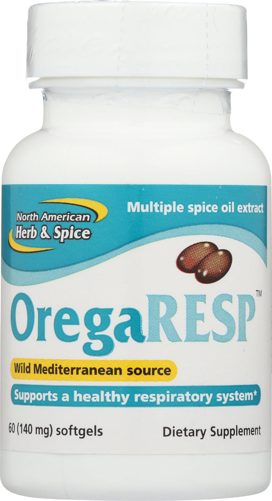 North American Herb & Spice OregaResp 60 Soft Gels Front of Bottle