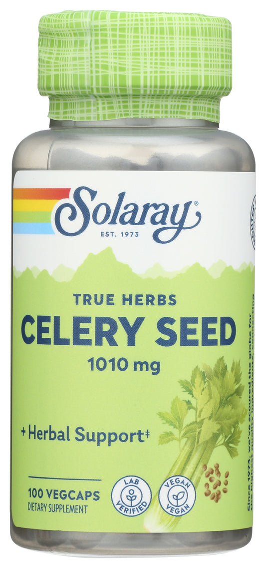 Solaray Celery Seed 1010 mg 100 VegCaps Front of Bottle