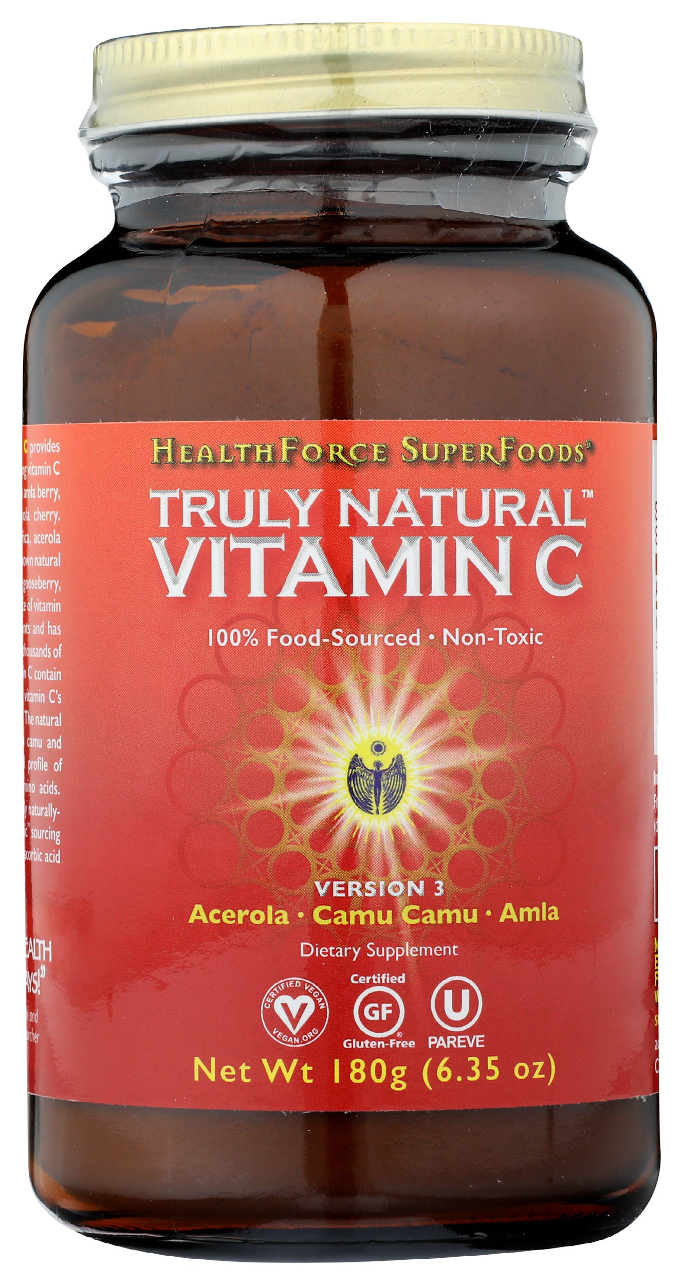 HealthForce SuperFoods Vitamin C 180g Front of Bottle