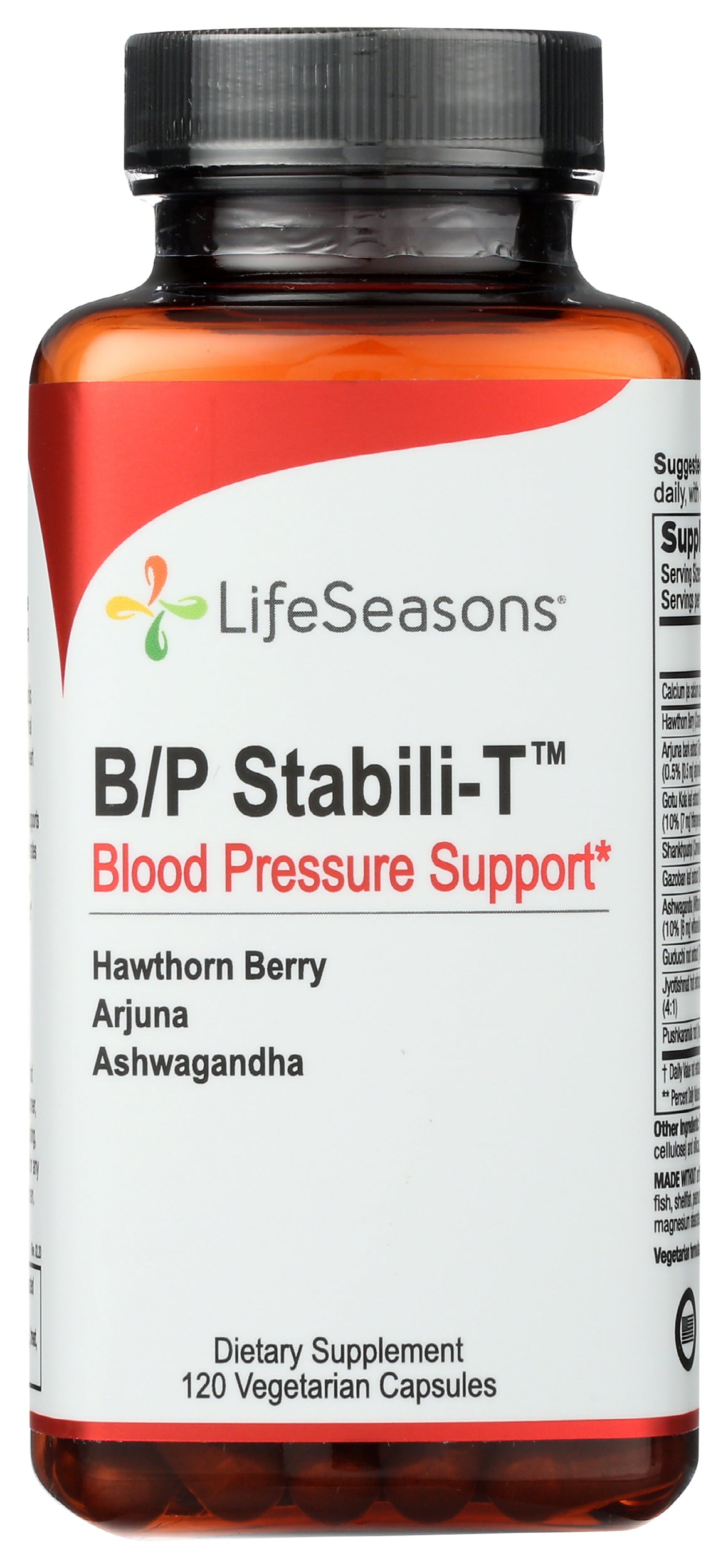 LifeSeasons B/P Stabili-T Blood Pressure Support 120 Veg Capsules Front
