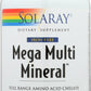 Solaray Iron-Free Mega Multi Mineral 200 Capsules Front of Bottle