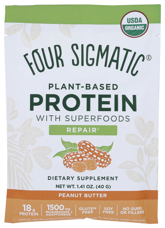 Four Sigmatic Plant-Based Protein Powder Peanut Butter 40g Front of Packet