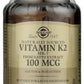 Solgar Vitamin K2 MK-7 100mcg 50 Vegetable Capsules Front of Bottle
