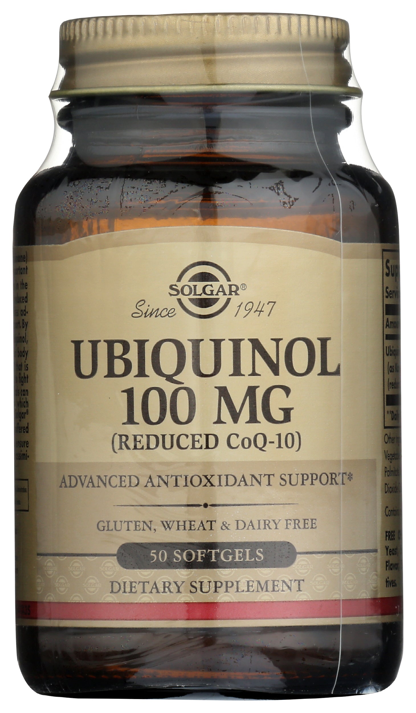 Solgar Ubiquinol Reduced CoQ10 100 mg 50 Soft Gels Front