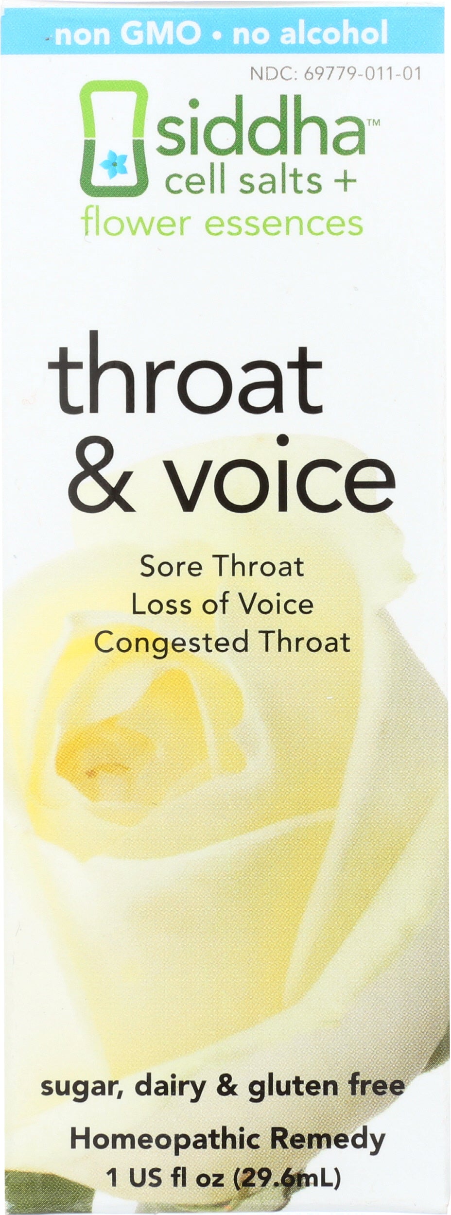 Siddha Cell Salts Throat & Voice 1 fl oz Front of Box