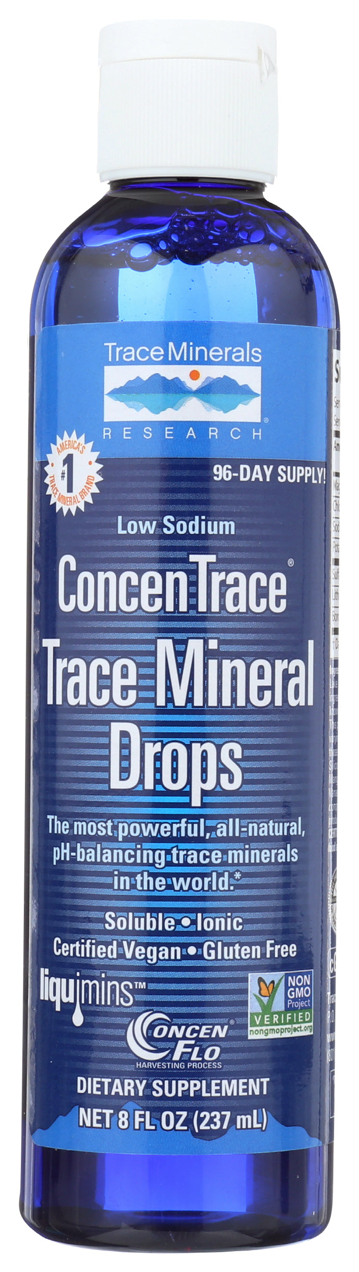 Trace Minerals ConcenTrace Trace Mineral Drops 8 fl. oz Front of Bottle