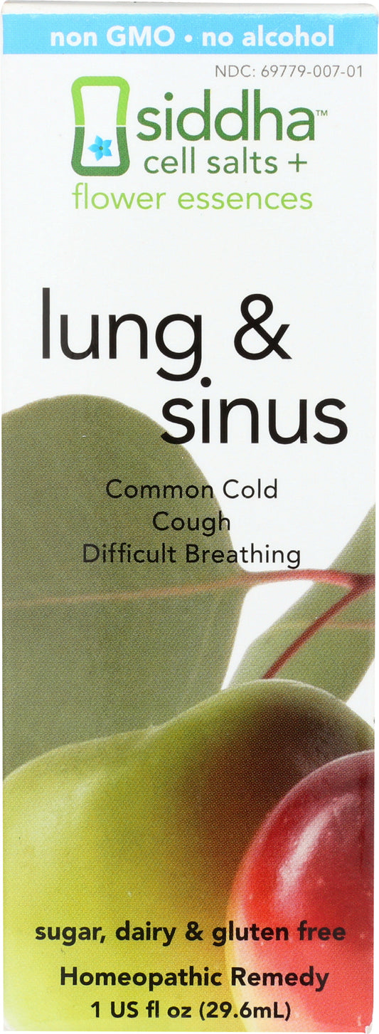 Siddha Cell Salts Lung & Sinus 1 fl oz Front of Box