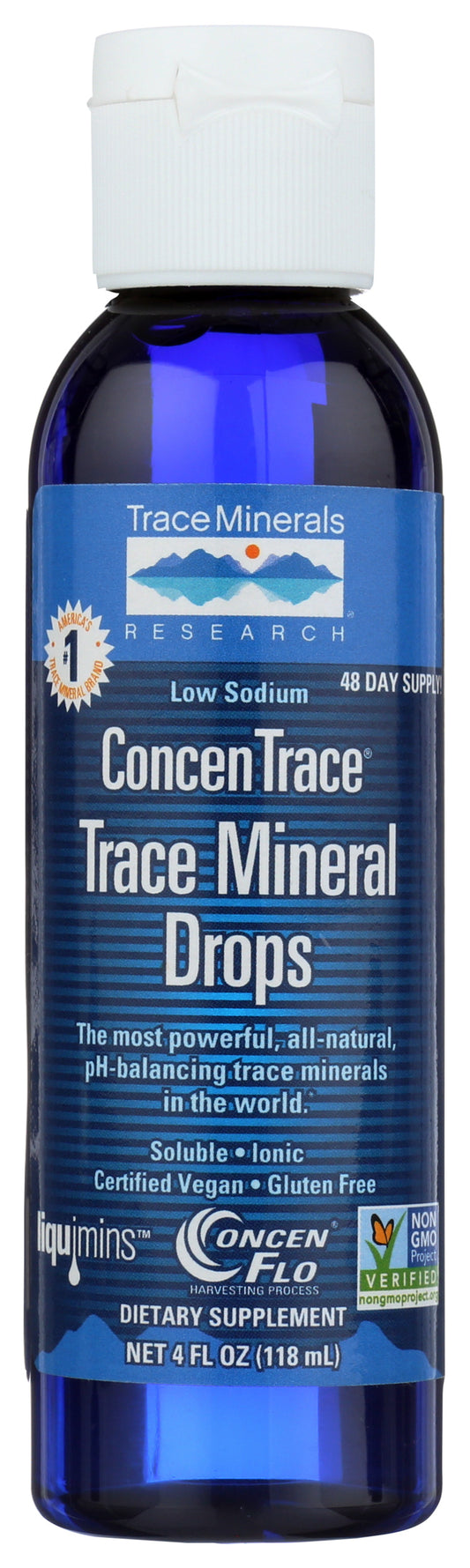Trace Minerals ConcenTrace Trace Mineral Drops 4 fl. oz Front of Bottle