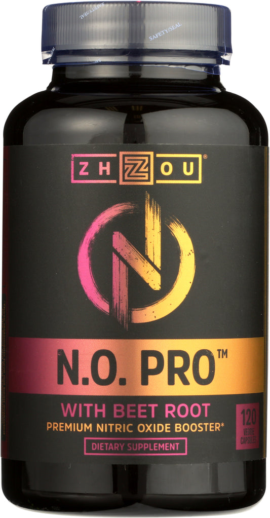 Zhou N.O. Pro Premium Nitric Oxide Boost 120 Capsules Front of Bottle