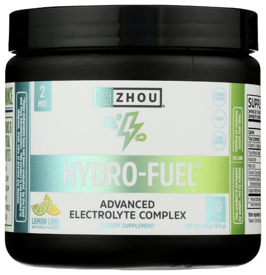 Zhou Hydro-Fuel Lemon Lime Flavor 174g Front of Tub