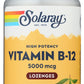 Solaray Vitamin B-12 5000 mcg 30 Lozenges Front of Bottle