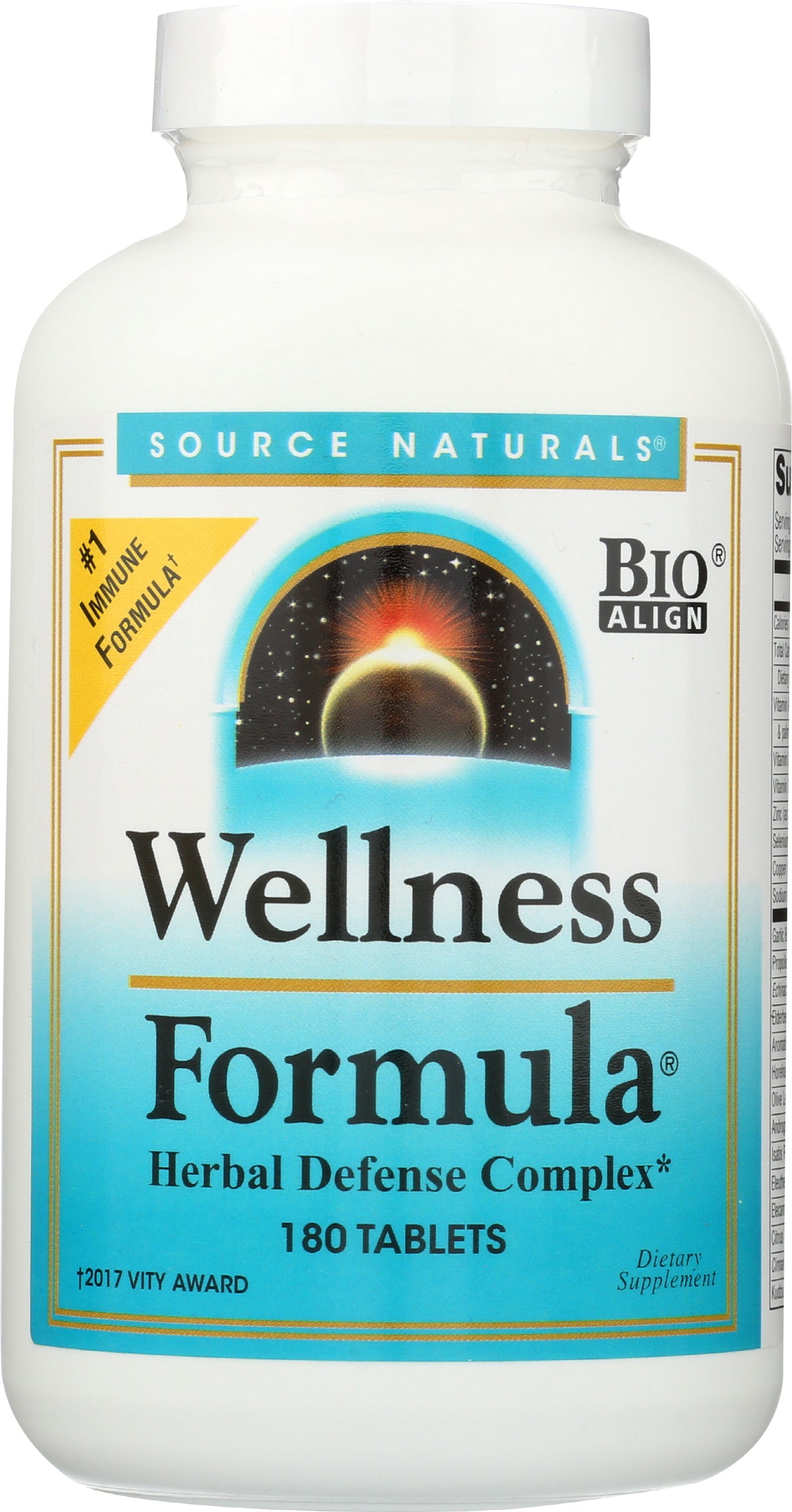 Source Naturals Wellness Formula 180 Tablets Front of Bottle