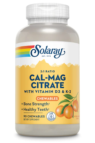 Solaray Cal-Mag Citrate With Vitamin D3 & K-2 90 Chewables