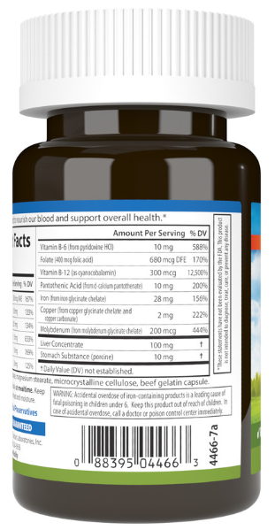 Carlson Blood Nutrients 28mg Iron 180 Capsules