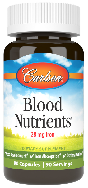 Carlson Blood Nutrients 28mg Iron 90 Capsules