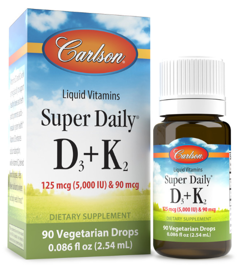 Carlson Super Daily D3+K2 90 Vegetarian Liquid Drops