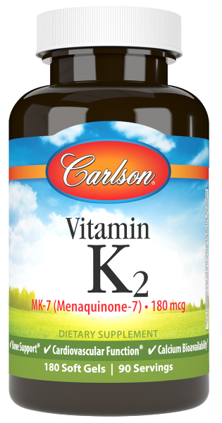 Carlson Vitamin K2 MK-7 180mcg 180 Soft Gels