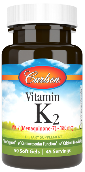 Carlson Vitamin K2 MK-7 180mcg 90 Soft Gels