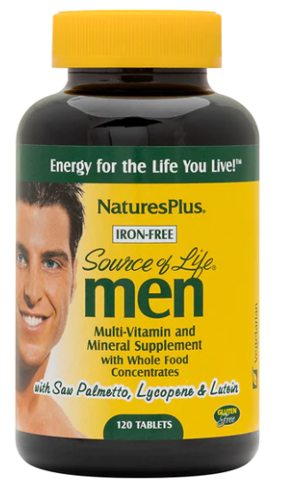NaturesPlus Source of Life Men Iron-Free Multivitamin 120 Tablets