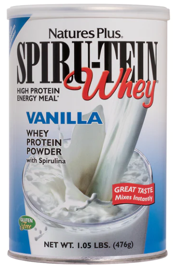 NaturesPlus Spiru-Tein Whey Protein Powder Vanilla 1.05 lbs