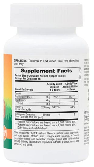 NaturesPlus Vitamin C 250mg 90 Animal-Shaped Tablets