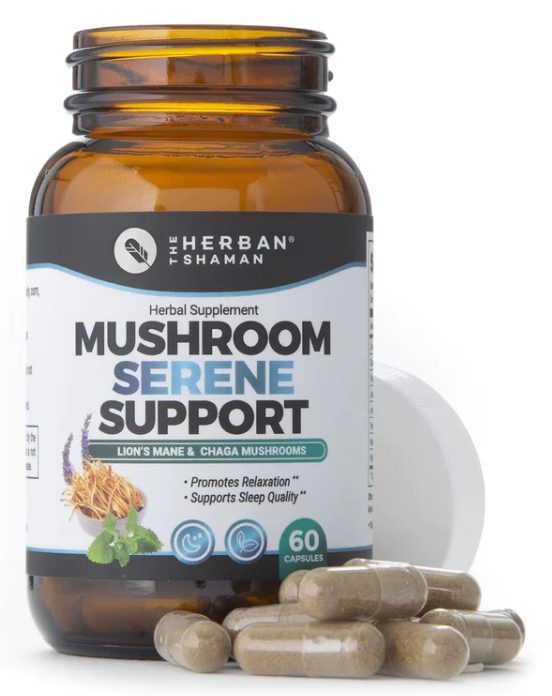 The Herban Shaman Mushroom Serene Support 60 Capsules