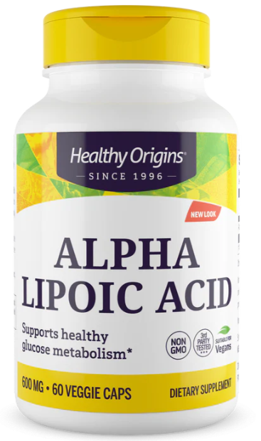 Healthy Origins Alpha Lipoic Acid 600mg 60 Veggie Caps