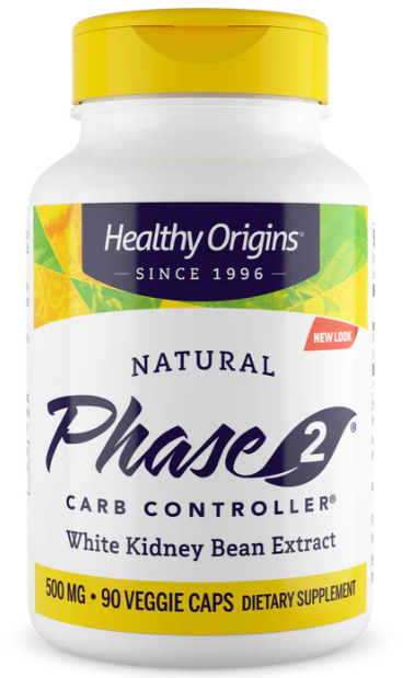 Healthy Origins Phase 2 Carb Controller White Kidney Bean Extract 500mg 90 Veggie Caps