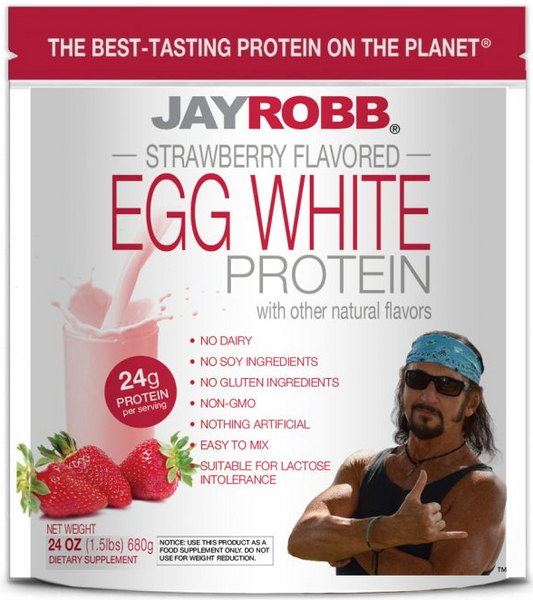 Jay Robb Strawberry Flavored Egg White Protein Powder 24oz