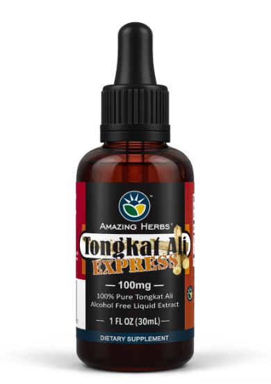 Amazing Herbs Tongkat Ali Express Liquid 100mg 1 Fl. Oz.